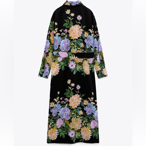 Zara Floral Satin Effect Dress - Picture 8 of 8